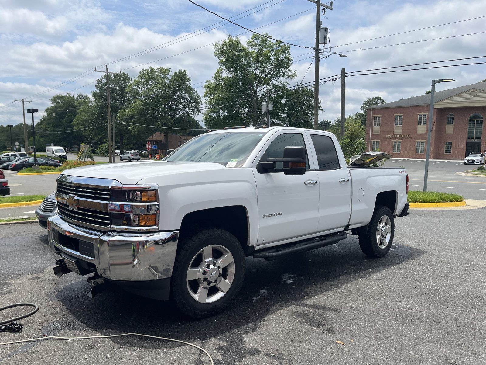 Detailed white Chevy Silverado work truck